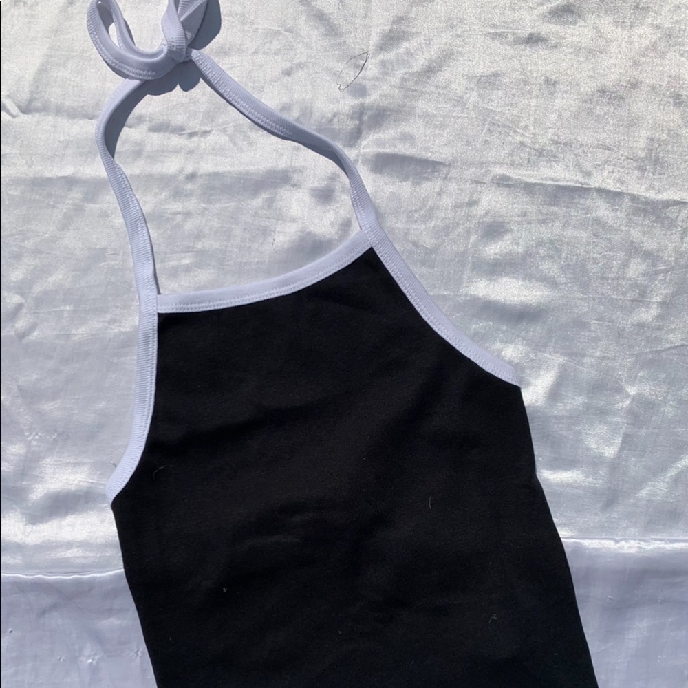 Black and white halter top